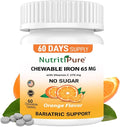 Chewable Carbonyl Iron 65mg Tablets with 270mg Vitamin C – Gentle Non-Constipating Iron Supplement for Women &amp Men – Bariatric Friendly – Sugar Free – 60 Count (60 Day Supply)