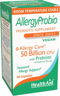 HealthAid AllergyProbio 50 Billion CFU Vegan Probiotic with Prebiotic 30 Capsules Once Daily Seasonal Allergy Support
