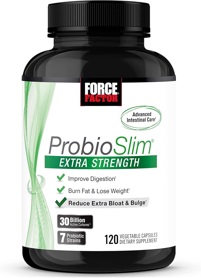 Force Factor ProbioSlim Apple Cider Vinegar Gummies with Organic LactoSpore Probiotics &amp ProbioSlim Extra Strength Probiotic Supplement for Women and Men with 30 Billion CFUs