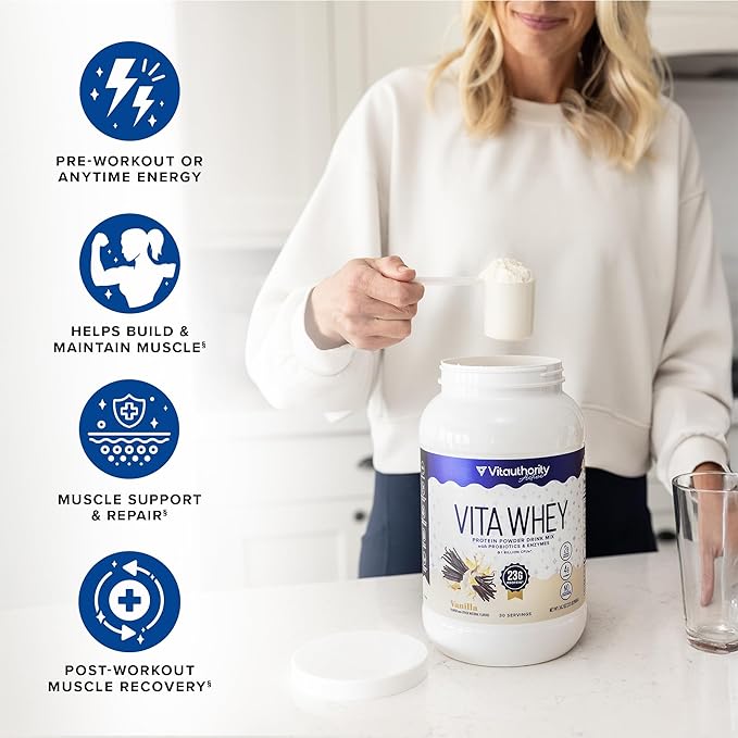 Whey Protein Powder for Women Whey Isolate Probiotics &amp Enzymes Supports Digestion Nutrient Absorption &amp Energy Post-Workout Nutrition Salted Caramel Flavored 30 Servings