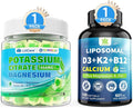 Calcium D3 K2 Magnesium Zinc Supplements Potassium Magnesium Gummies 2 Pack