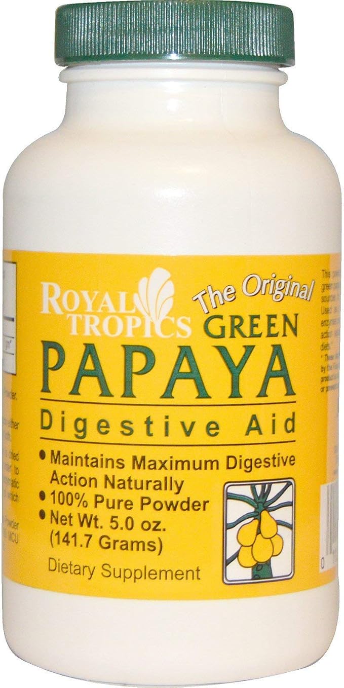 Green Papaya Digestive Enzymes Powder Royal Tropics 5 oz Powder