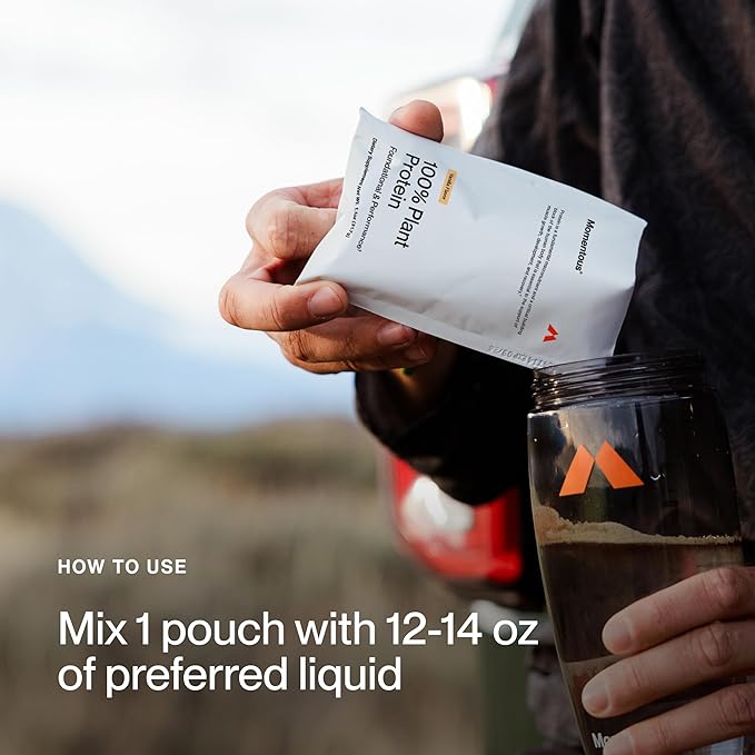 Momentous Vegan Protein Powder - 20 g Plant-Based Protein - NSF Certified for Sport - Gluten-Free - Non-GMO - 10 Servings for Essential Everyday Use - Vanilla