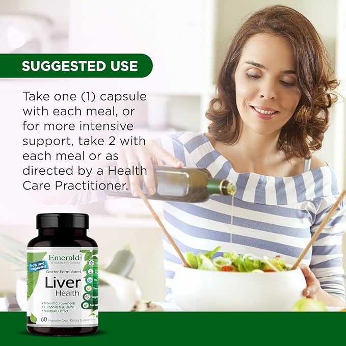 EMERALD LABS Liver Health - Liver Support Supplement with European Milk Thistle Extract - Supports Healthy Immune System Energy Levels &amp Gallbladder* - 60 Vegetable Capsules (30-Day Supply)
