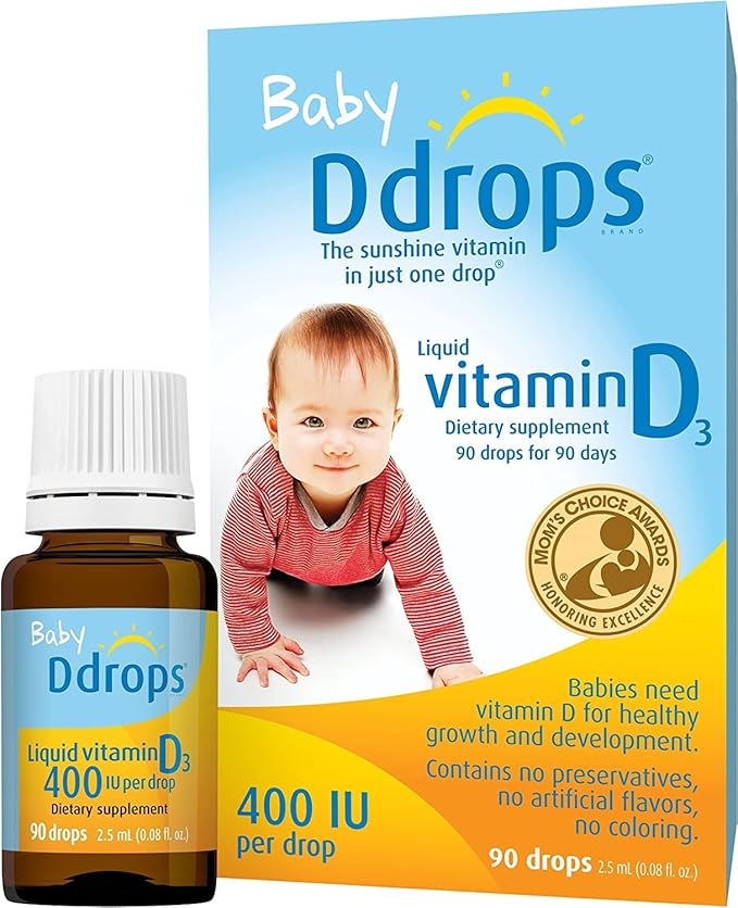 Ddrops Liquid Vitamin D Baby Drops 400 Iu Each 90 Drops (Pack of 8)
