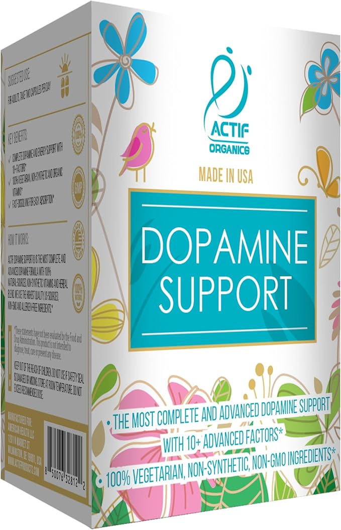 ACTIF Dopamine Boost with 10+ Advanced Factors for Energy and Motivation Support – Non GMO Made in USA 60 Count