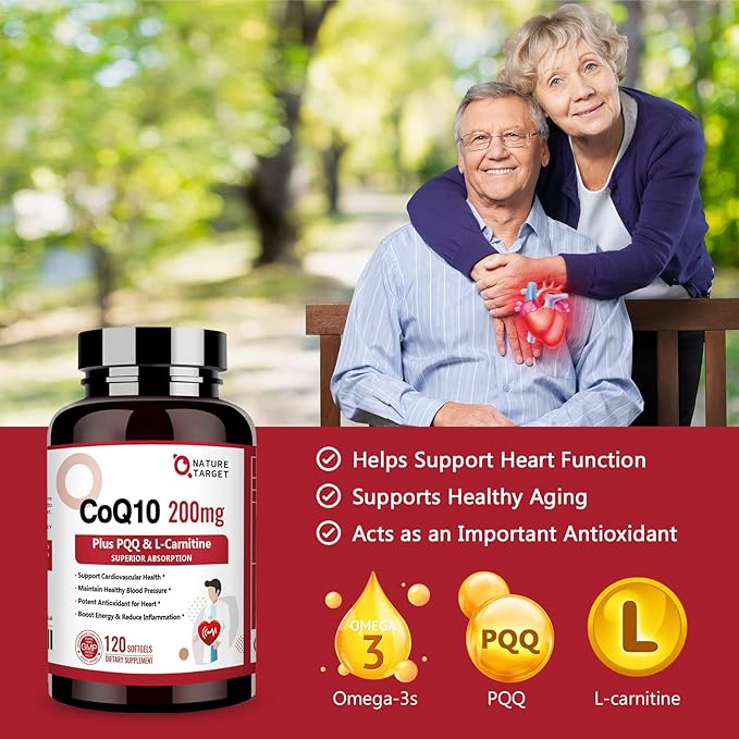NATURE TARGET Probiotics for Men 60 Billion CFUs14 Strains &amp CoQ10-200mg with PQQ L-Carnitine &amp Omega-3s