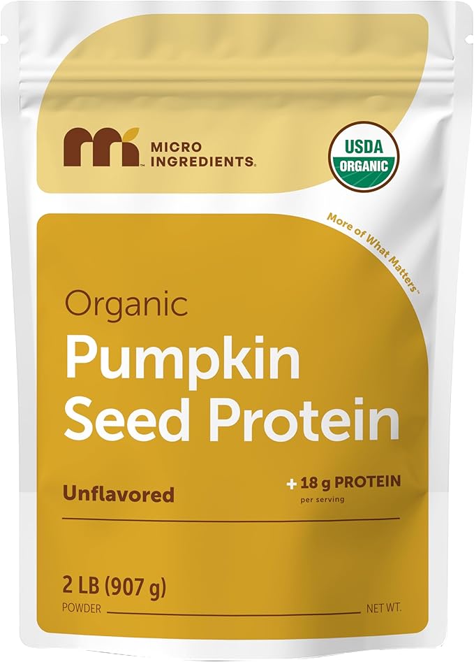 Micro Ingredients Organic Pumpkin Seed Protein Powder 2lb | Raw Plant-Based Protein | Single-Ingredient Powder | Smooth Texture &amp Versatile Use | Non-GMO Soy Free