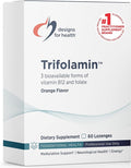 Designs for Health Trifolamin B12 + Folate Lozenges - 3000mcg B12 (Three Forms) + MTHF Methylfolate Supplement - Delicious Orange Flavor Fast-Dissolve Tablets (60 Lozenges)