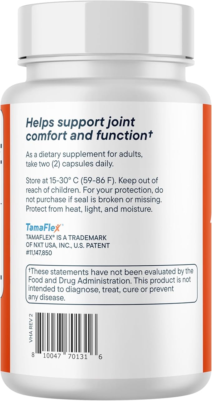 Santo Remedio Articulaciones Joint Health Support Supplement Promotes Joint Comfort Mobility &amp Function Clinically Proven TamaFlex™ Formula 60 Capsules per Jar (30 Servings) Pack of 2