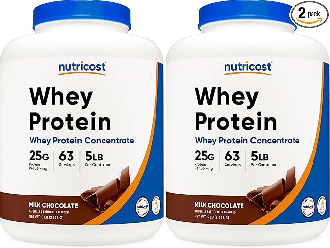 Nutricost Whey Protein Concentrate (Chocolate) 5LBS (Pack of 2)