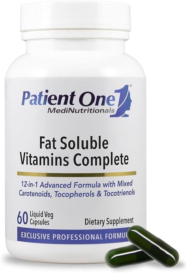 Patient One Fat Soluble Vitamins Complete | Supplement to Support Whole-Body Wellness* | with Vitamins A D E K Carotenoids and More | 60 Capsules