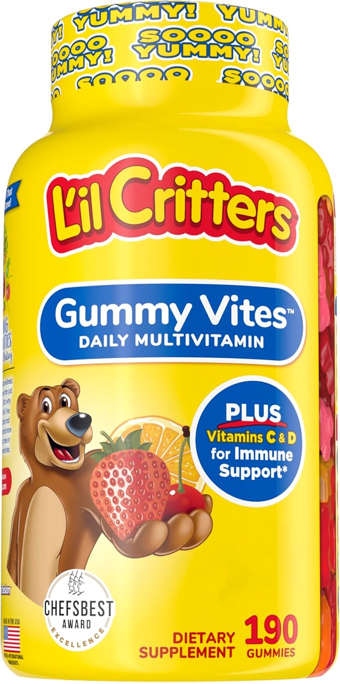 L'il Critters Paw Patrol &amp Gummy Vites Kids Multivitamin Gummies 190 Count Cherry Strawberry Orange Pineapple and Blueberry Flavors