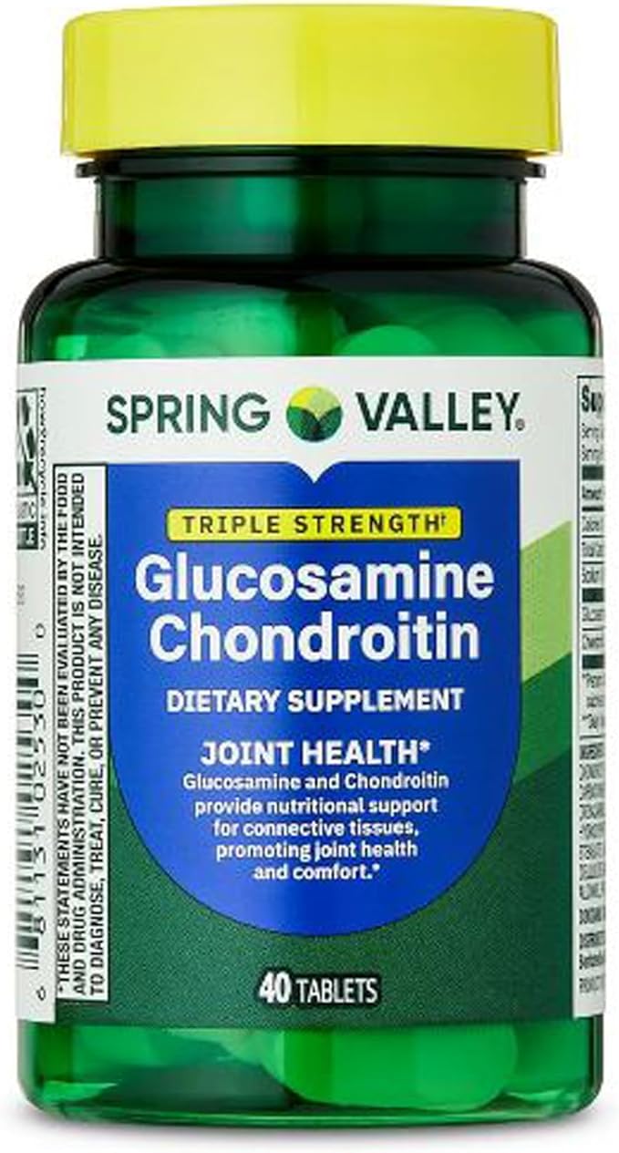 Triple Strength Glucosamine Chondroitin Tablets Dietary Supplement 40 Count