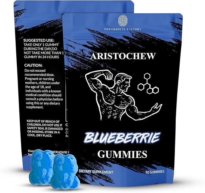 Aristochew Multivitamins Gummies Supports Energy Gummy - 10 Count - Non-GMO Gluten-Free VegetarianBlueberry Flavor