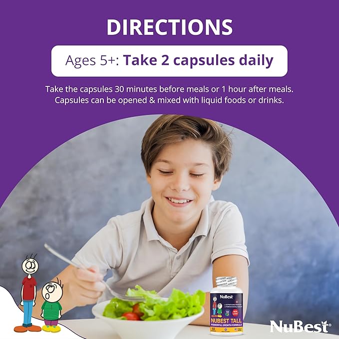 NuBest Bundle Bone Growth - Brain Growth: Omega 3 Gummies Tall New Look for Kids &amp Teens with Calcium Collagen Herbs Omega 3 Flaxseed Oil