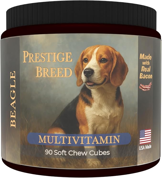 Beagle Multivitamins 90 Count Made in The USA with Real Bacon