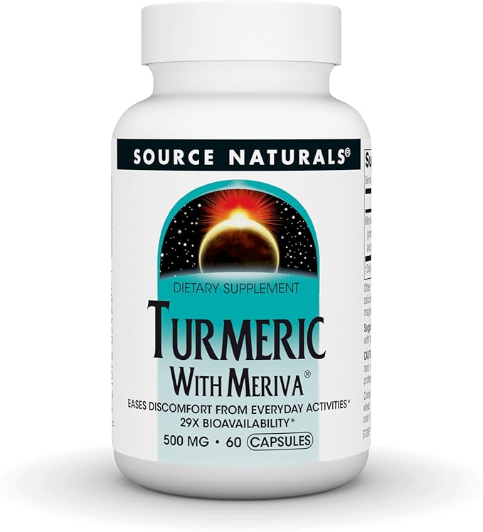 Source Naturals Turmeric with Meriva Eases Discomfort from Everyday Activities 29X Bioavailibility* - 500 mg - 60 Capsules