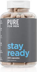 Pure for Men Original Cleanliness Stay Ready Fiber Supplement | Helps Promote Digestive Regularity | Psyllium Husk Aloe Vera Chia Seeds Flaxseeds | Proprietary Formula | 240 Vegan Capsules