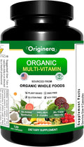 Organic Whole Foods Supplement Multi-Vitamin: Immune Brain &amp Heart Support | with Prebiotics and Postbiotics | Vegan Capsules for Men &amp Women. Gluten &amp Soy Free - 120 Plant-Sourced Capsu