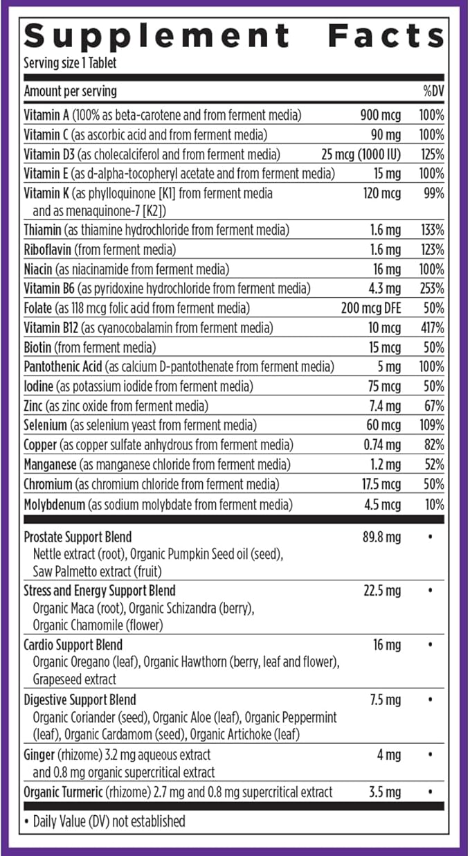 New Chapter Men’s Multivitamin 40+ Extra B6 &amp B12 D3 Vitamin C &amp Zinc Immune Heart Cellular Energy and Brain Health Gentle on The Stomach One Daily Non-GMO Gluten-Free 72 Tablets