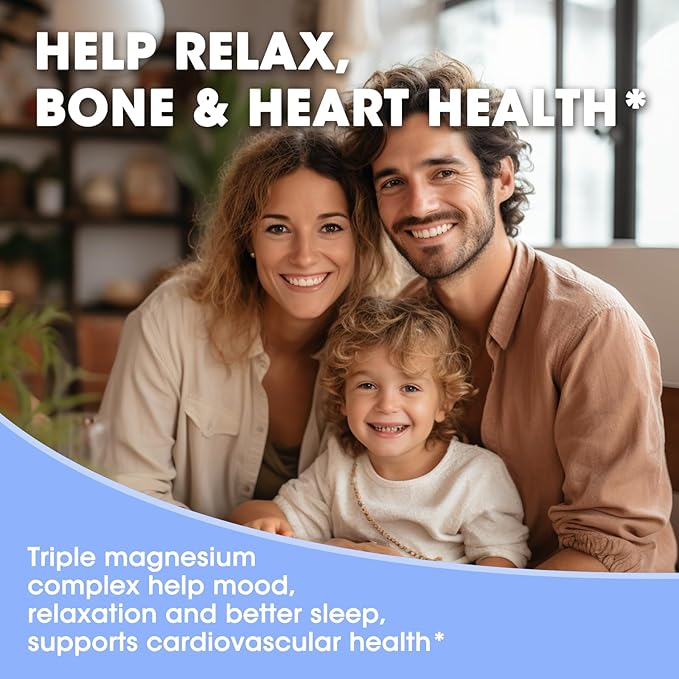 Magnesium Glycinate Liquid Drops with Taurate &amp Citrate Magnesium Supplement for Sleep Calm &amp Relaxation with Potassium &amp Omega-3 High Absorption Formula Blueberry Flavor 2 Fl Oz