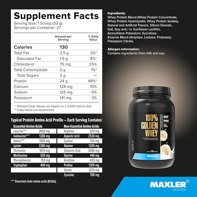 Maxler 100% Golden Whey Vanilla Ice Cream and Raspberry Cheesecake Bundle