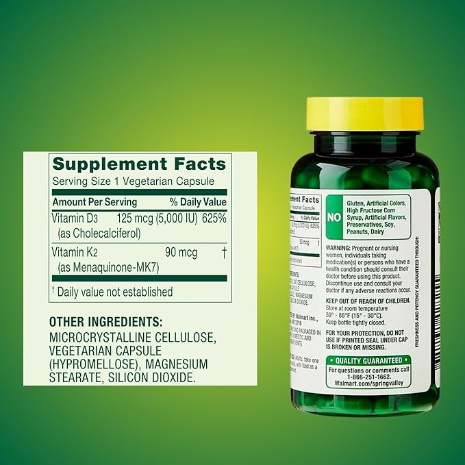 KP+ Vitamin K2 + D3 | Bone &amp Immune Health | Gluten Free | 90 Vegetarian Capsules | Pack of 2
