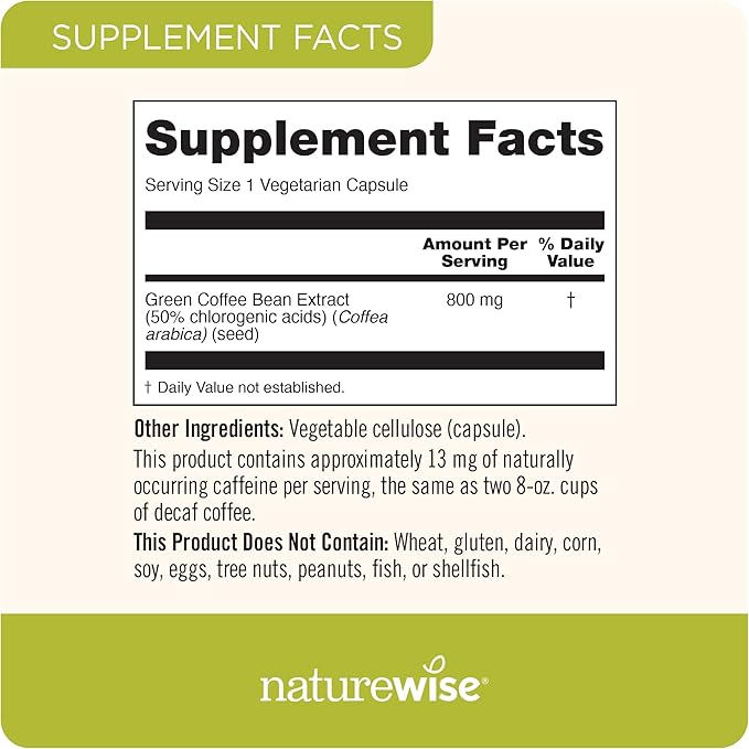 NatureWise [1] Green Coffee Bean Extract - Vegan Non-GMO - 60 Capsules[30-Day Supply] + (Pack of 2) Magnesium Glycinate 625mg - Chelated Magnesium - 30 Capsules[30-Day Supply]