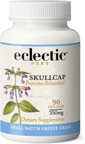 Eclectic Institute Raw Fresh Freeze-Dried Non-GMO Skullcap | Nervous System Support | 90 CT (350 mg)