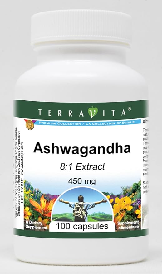 Ashwagandha 8:1 Extract - 450 mg (100 Capsules ZIN: 428339) - 2 Pack