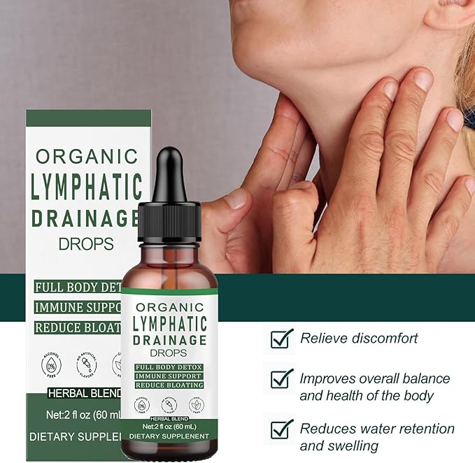 Lymphatic Drainage Drops Lymphatic Support Liquid Drops with Herbal Ingedients Reduce Bloating Full Body Detox &amp Cleanse Promote Circulation Vegan Non-GMO (60ml) (1)