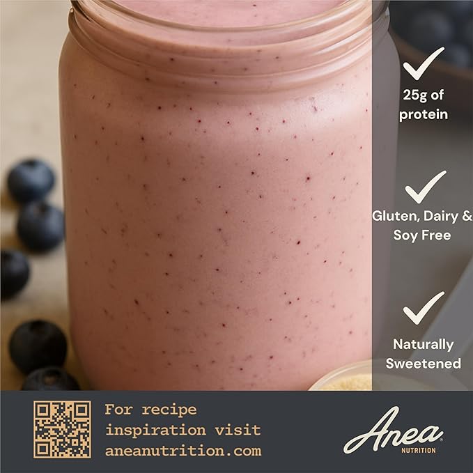 Anea Egg White Protein - Vanilla | 25g Protein | Cholesterol-Free | 5.2g BCAA | Complete Amino Acid Profile | Dairy-Free Gluten-Free Soy-Free | Smooth Vanilla Flavor | Made in GMP Facility