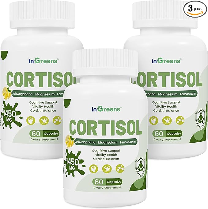 Cortisol Supplement 15-in-1 Cortisol Manager with Ashwagandha L-Theanine &amp Magnesium Supports Cortisol Health Relaxation &amp Restful Sleep 180 Capsules