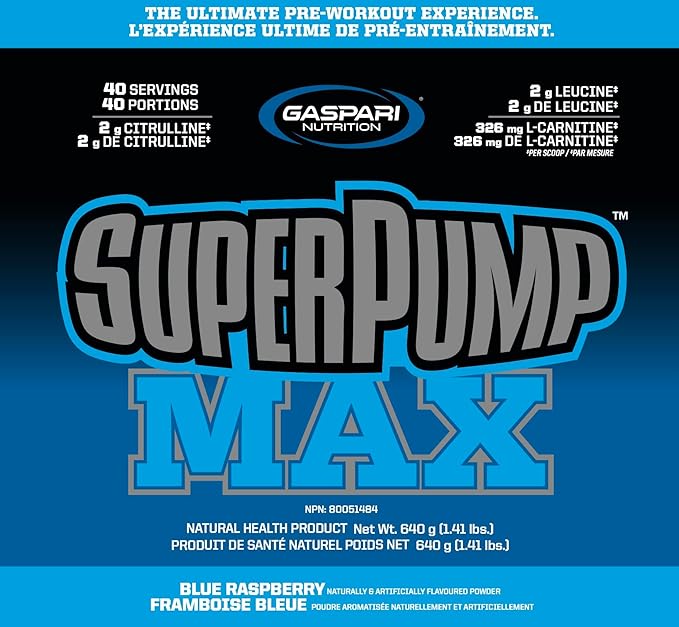 Gaspari Nutrition SuperPump Max Blue Raspberry Ice - 1.41 lbs