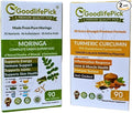 Turmeric Curcumin &amp Moringa Pack of 2. Turmeric with Ginger 95% Standardized Curcuminoids &amp Black Pepper + Pure Moringa Oleifera 90 + 90 Capsules. All Natural Non-GMO Vegan No Filler No S