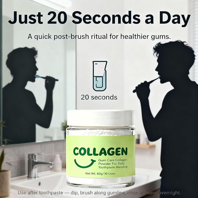 Collagen Powder for Gums Collagens Tooth Powder Smile Strengthening Collagen Powder for Gums and Teeth Hydroxyapatite Toothpaste Care Powders Protect Gum (2)