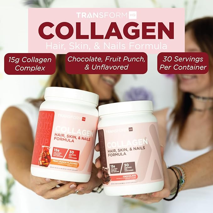 TransformHQ Beauty Collagen (30 Servings) Fruit Punch - Hair Skin &amp Nails Formula