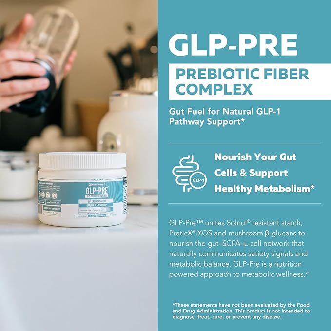 GLP-Pre™ – Optimized Prebiotic Fiber Complex - Gut-Microbiome Optimization for Natural GLP-1 Pathway Support &amp Metabolic Wellness - Includes Clinically Studied Non-Digestible Fibers - 30 Servings