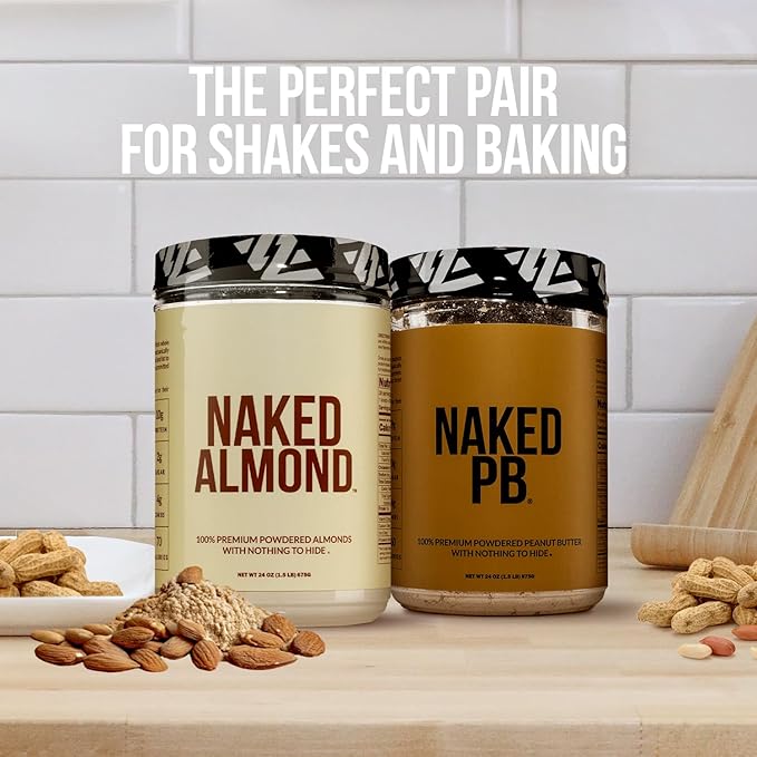 NAKED Almond Protein Powder from US Farms Only 1 Ingredient Vegan Gluten-Free No Additives No Salt No Sugar - 38 Servings - 1.5LB