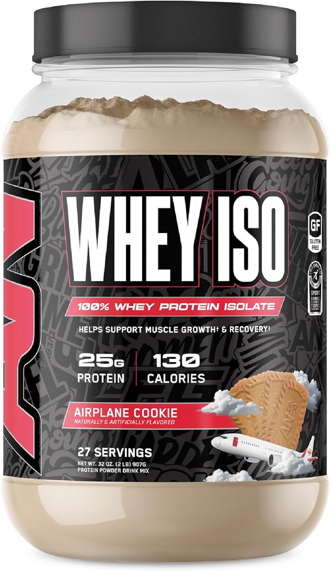 All Black Everything Whey Protein Isolate Powder | Whey Protein Isolate | 25g Protein | Low Carbs &amp Low Sugar | Workout Supplement for Men &amp Women | Airplane Cookie | 27 Servings