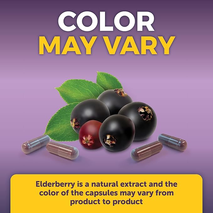 Viva Naturals Elderberry with Vitamin C and Zinc for Adults - 5 in 1 Sambucus Black Elderberry Capsules with Vitamin D3 5000 IU Immunity Supplement Sambucus Elderberry Immune Support Supplement