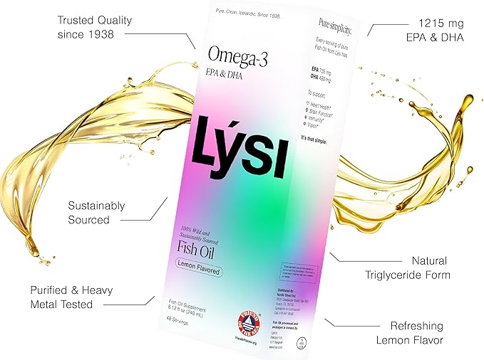 LYSI Omega 3 Fish Oil Lemon 8.12 OZ