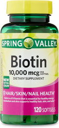 IKJ Biotin Hair/Skin/Nails Health Dietary Supplement Softgels 10000 mcg 120 Count