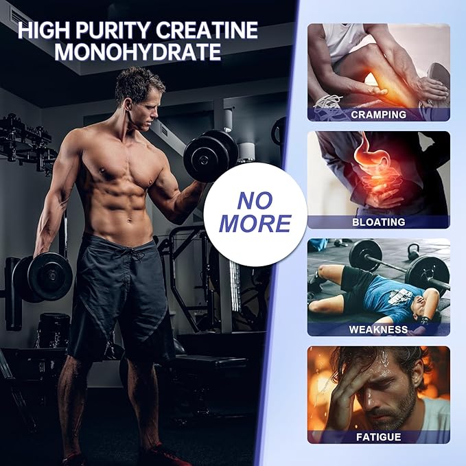 Creatine Monohydrate Gummies for Men &amp Women Chewables Creatine Monohydrate for Muscle Strength &amp Builder Energy Boost Pre-Workout Gummies 60 Count per Bottle Blueberry Flavor (2 Pack)