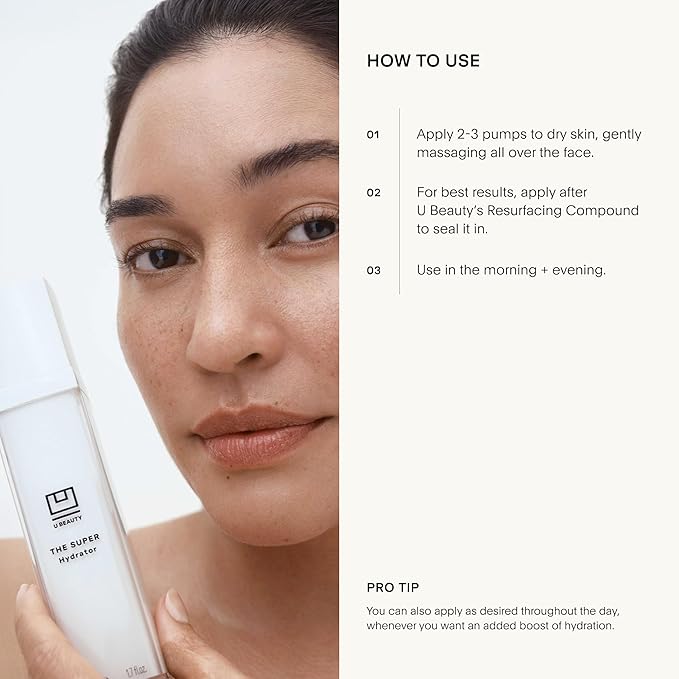 U Beauty The SUPER Hydrator - Mega-Dose Skin Hydrator and Hyaluronic Acid Moisturizing Cream with Peptides and Grapeseed Oil for Supple Smooth and Softer-Looking Skin For Up To 48 Hours - 0.5 fl oz