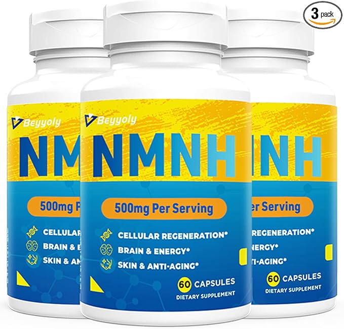 NMNH Supplement (Dihydronicotinamide Mononucleotide)500mg Per Serving NMNH NAD Supplements for Women &amp Men NMNH to Boost NAD+ Levels As We Age for Anti Aging Cell Health* Brain*  Energy-180 C