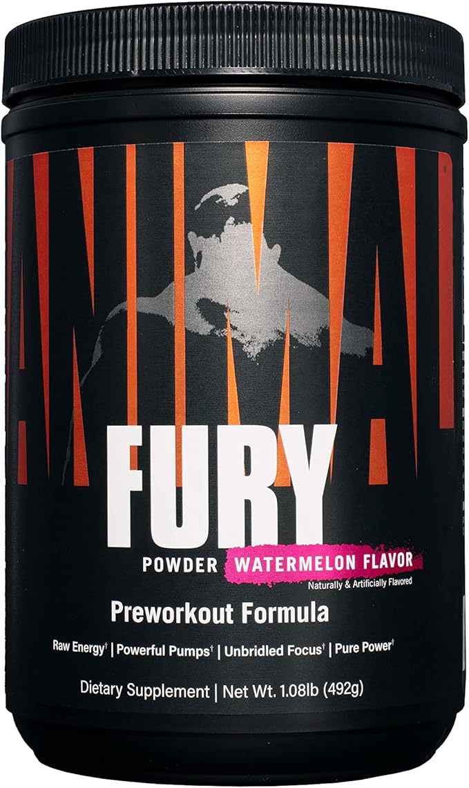 Animal Creatine Chews Tablets - Enhanced Creatine Monohydrate with AstraGin to Improve Absorption &amp Fury Pre Workout Powder Supplement for Energy and Focus 5g