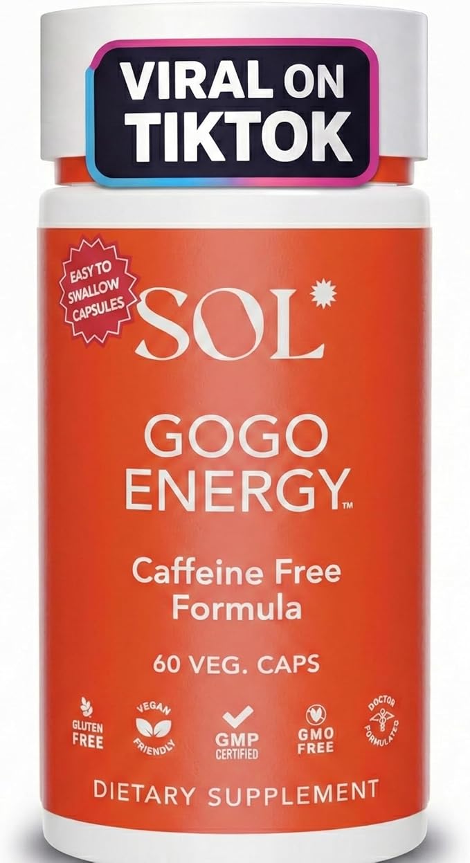 GoGo Energy Supplement: Natural Energy Boost Cortisol Regulation Focus Support Herbal Alternative for Men &amp Women