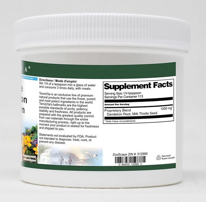 Milk Thistle and Dandelion Combination Powder (4 oz ZIN: 512990)